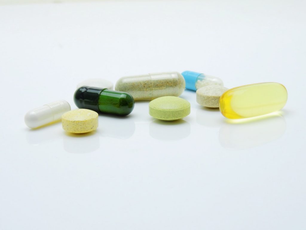different colored pills