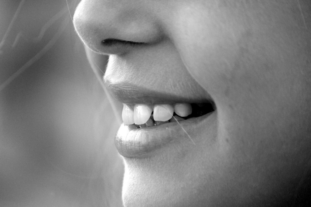 closeup of a woman's smile