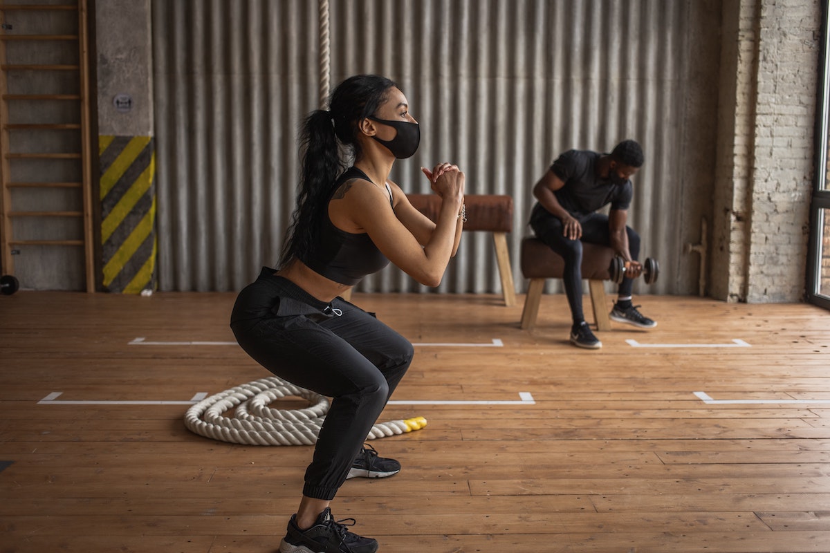 woman doing squats