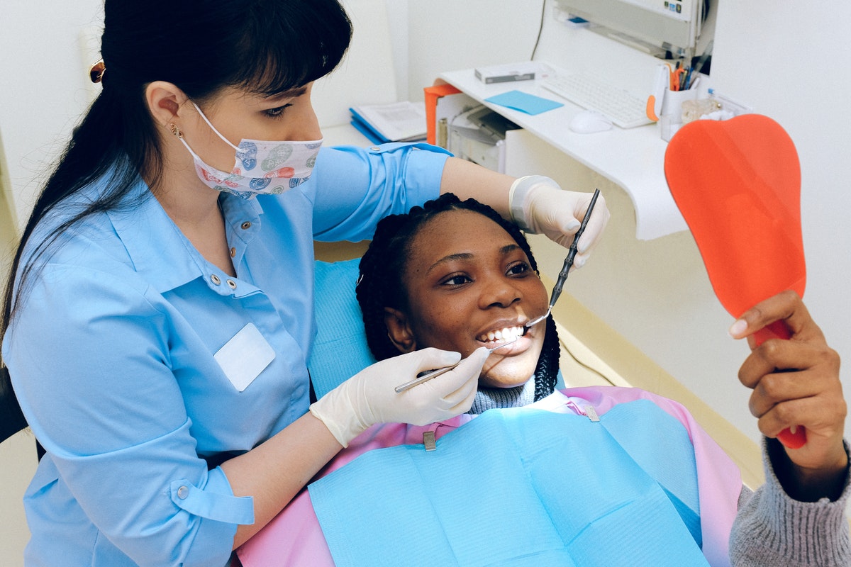 woman in dental chair