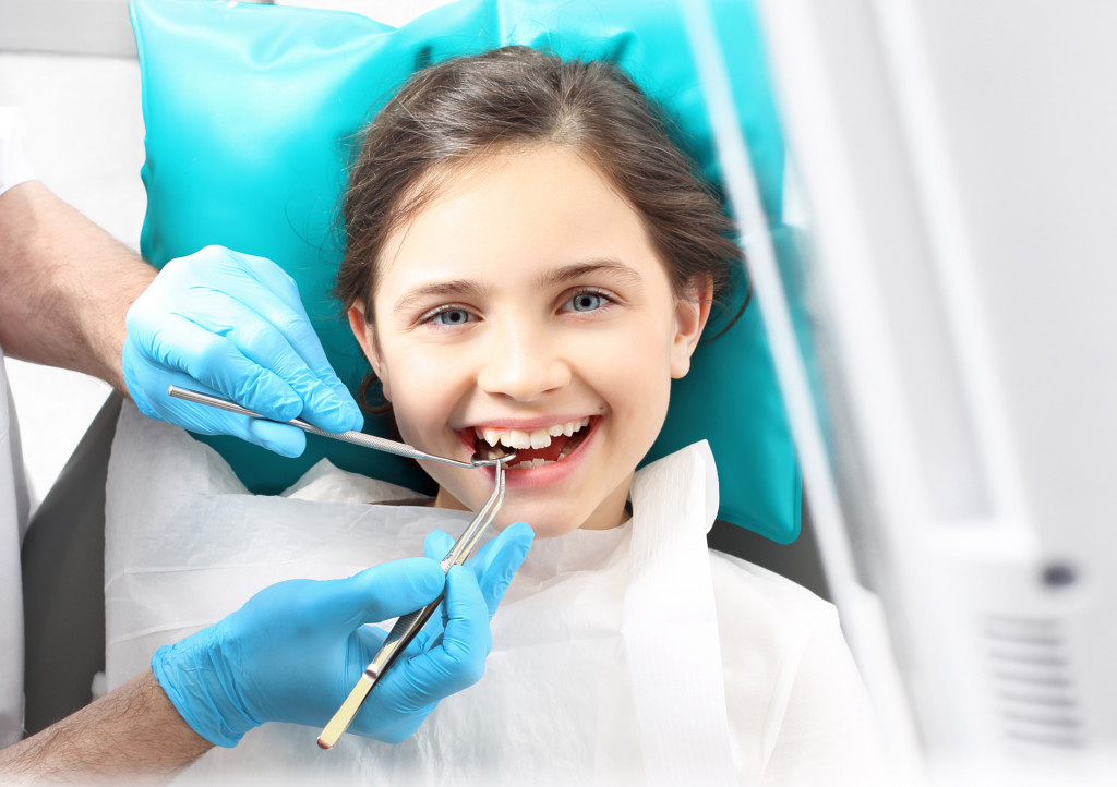 Child in the dental chair dental treatment