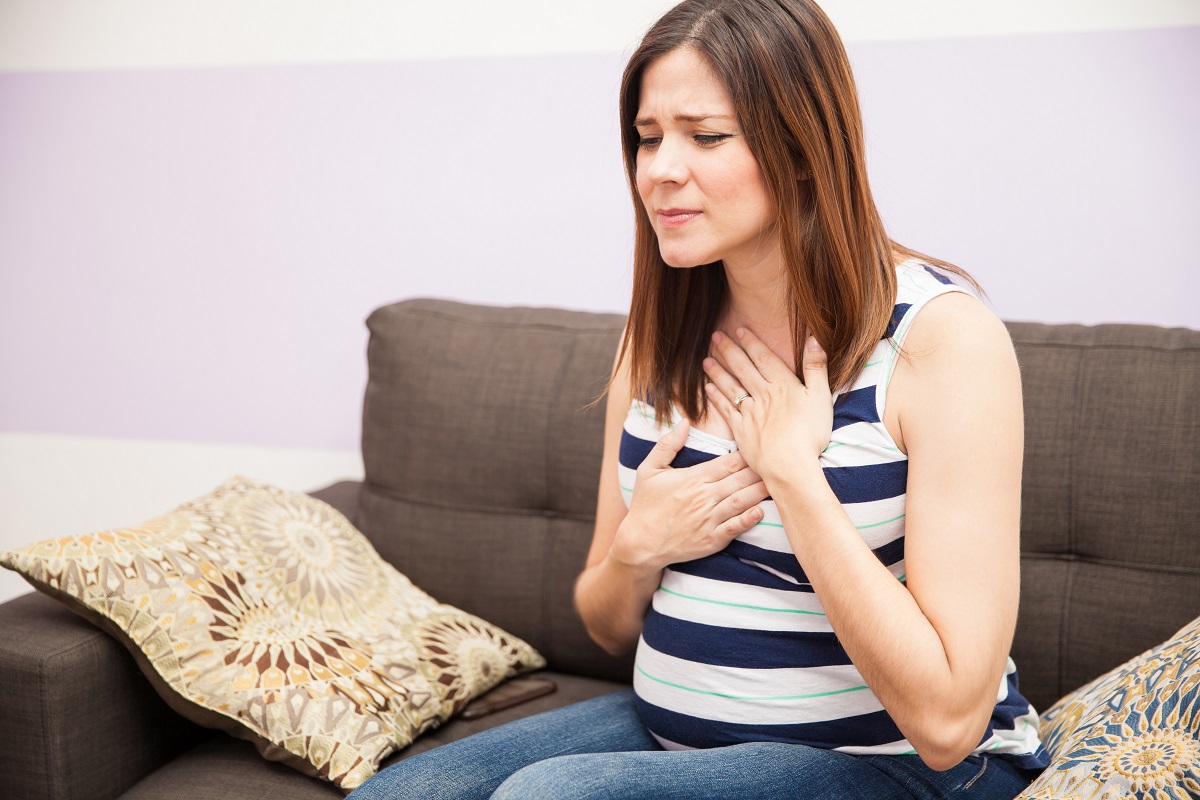 woman suffering from heartburn