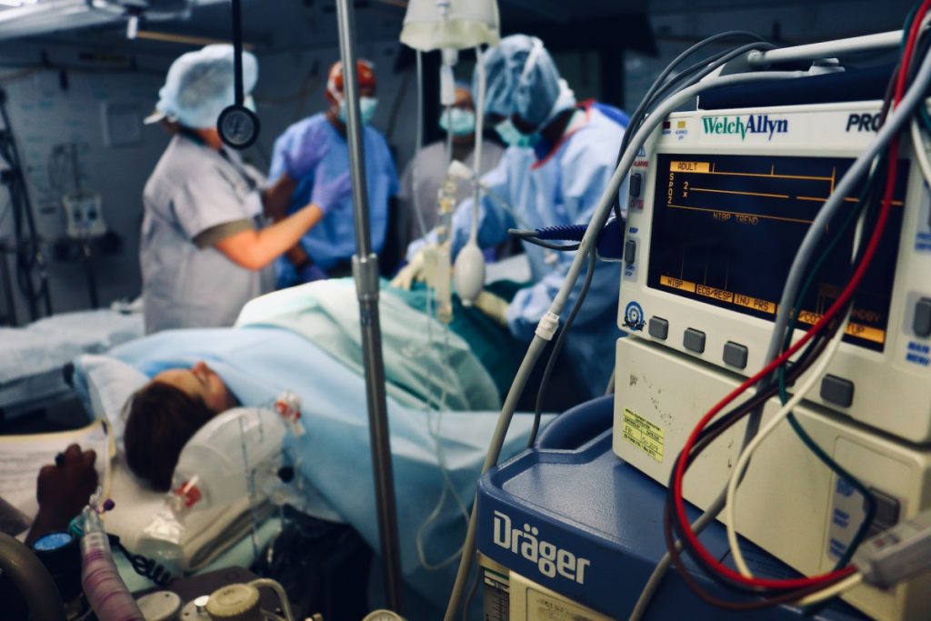 ICU Patient being operated on