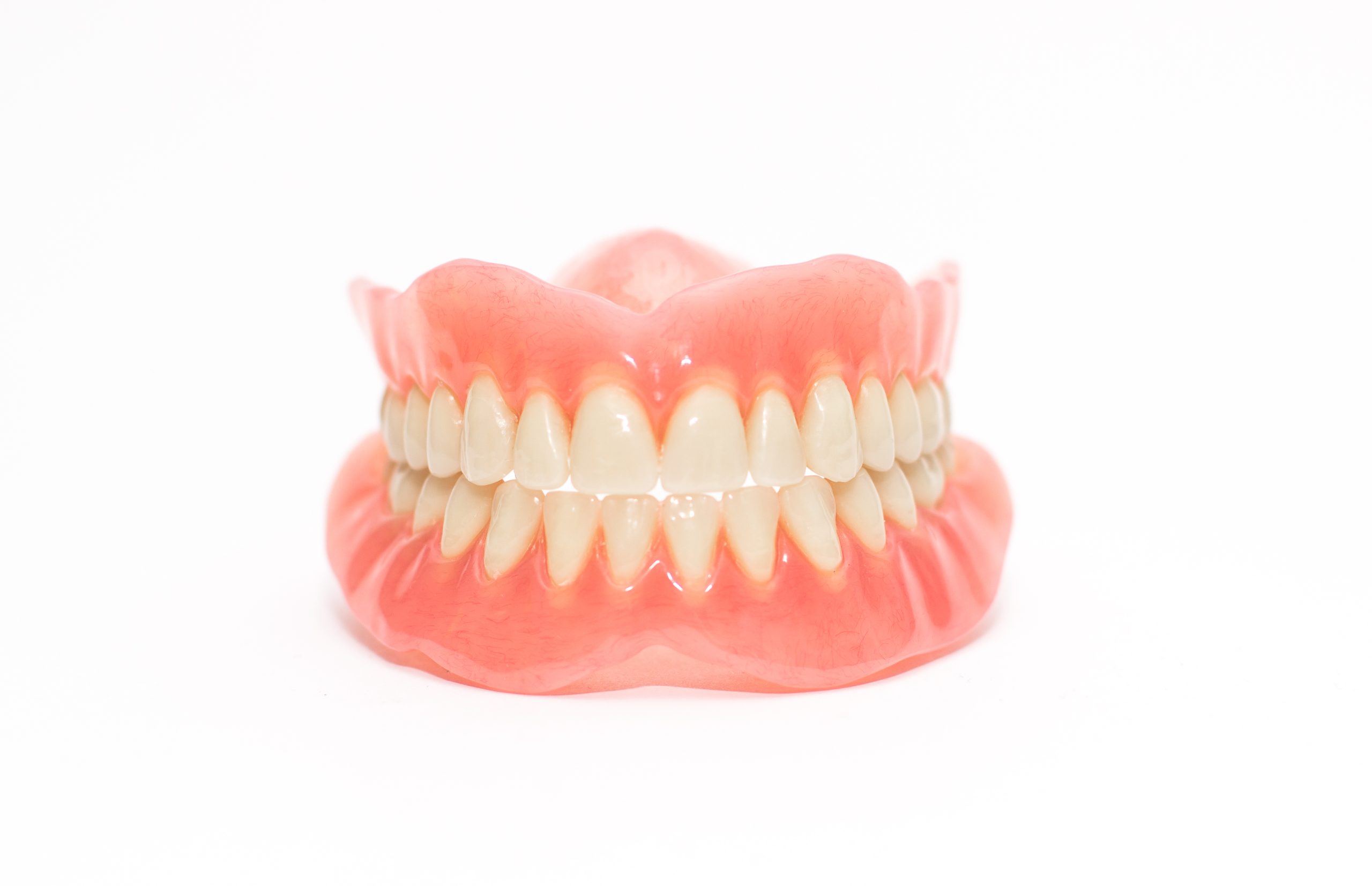 An image of dentures on white background