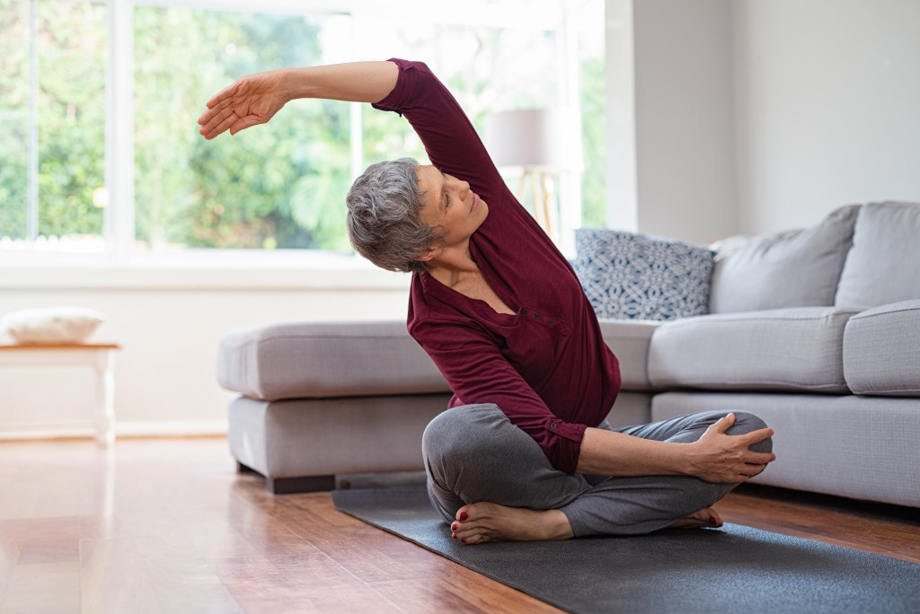 Yoga old woman