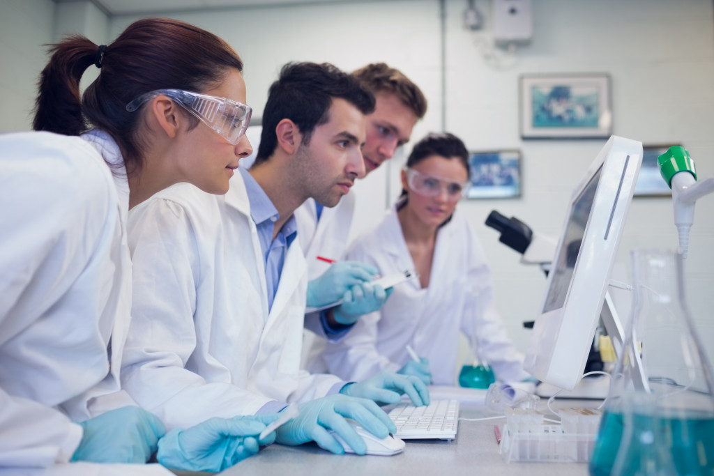 A group of medical researchers in a laboratory